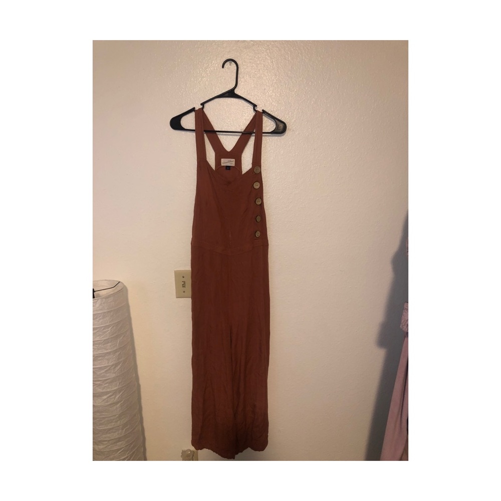 Burnt orange, wide leg, button up, overall, jumpsuit from Target